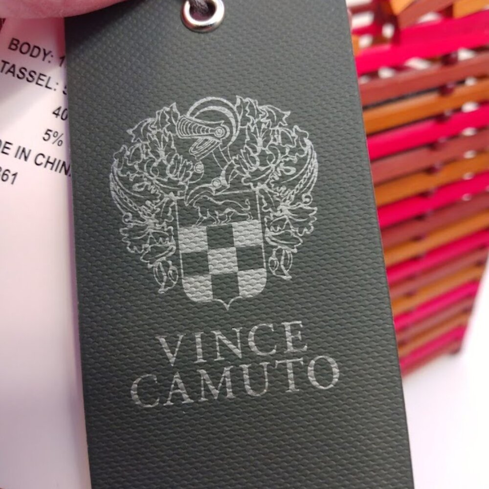 Vince Camuto Bayne Bamboo Clutch Purse NEW Papaya Orange Summer Colorful - Picture 7 of 11